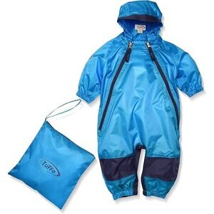 Tuffo Muddy Buddy Waterproof Coveralls Rain Jacket Suit Kids Blue Packable 5T